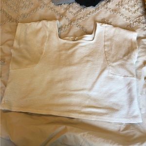 White Cropped and Ribbed Madewell Shirt